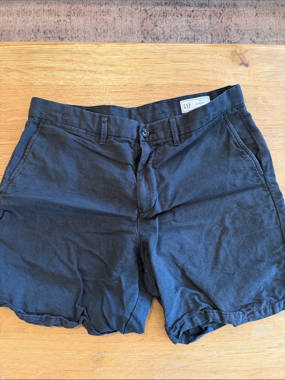 GAP Men's Dark Blue Flat Front Cotton Shorts